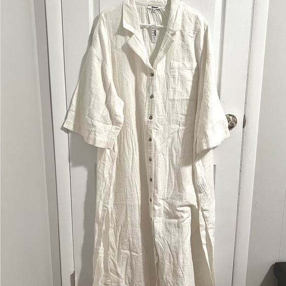 MADEWELL Lightestspun Cover Up Maxi Shirtdress - Picture 4 of 6